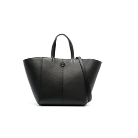 Tory Burch Womens Black Leather Mcgraw Carryall Tote Handbag 7092250443908