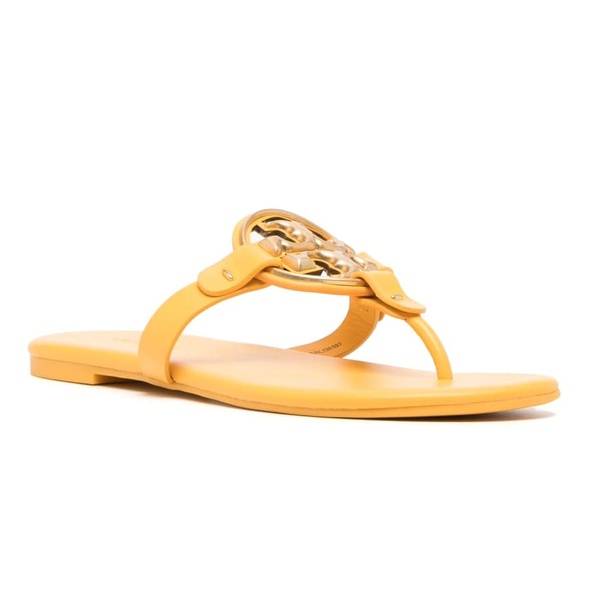 토리버치 Tory Burch Womens Peachy Gold Metal Miller Slides Soft Sandals 7092249657476