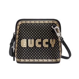 구찌 Gucci Womens Black Guccy Sega Script Dome Mini Crossbody Bag 511189 1055 5136178053252