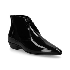 생로랑 Saint Laurent Womens Jonas Patent Leather Ankle Boots Black 6604543393924