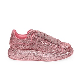 알렉산더맥퀸 Alexander McQueen Womens Oversized Glitter Sneakers in Pink 7056117235844