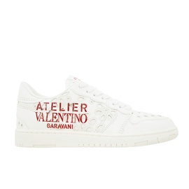 발렌티노 Valentino Garavani Womens Atelier San Gallo Leather Sneakers White 6711966957700