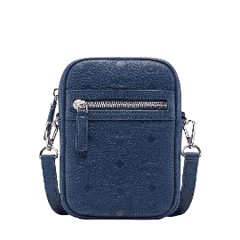 MCM Mini Tivitat Womens Blue Monogram Leather Crossbody Sling Bag MXZ9ABT27VA001 6674844156036