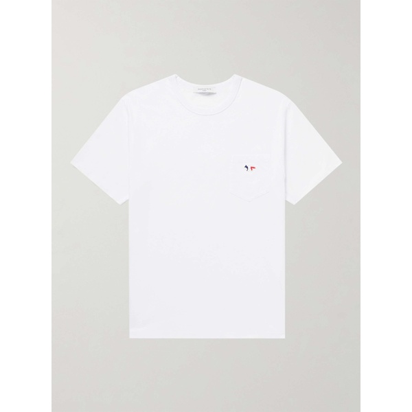 메종키츠네 MAISON KITSUNEE Logo-Appliqued Cotton-Jersey T-Shirt 10163292707055282