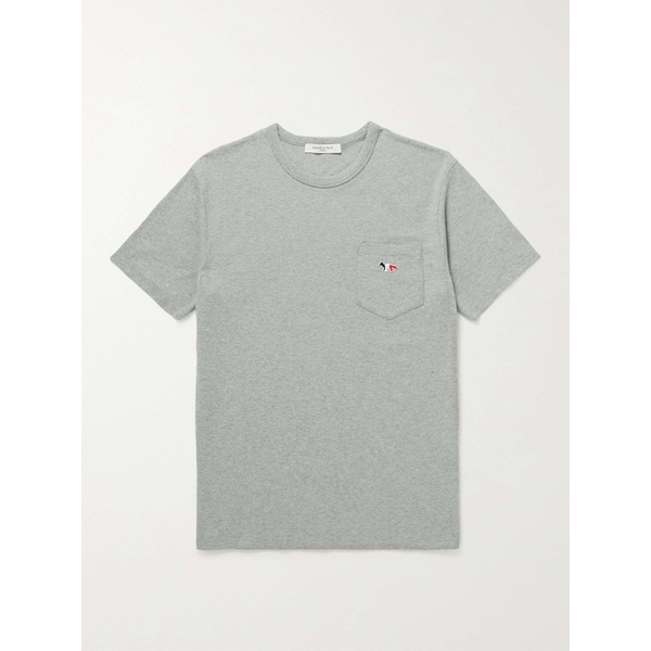 메종키츠네 MAISON KITSUNEE Logo-Appliqued Cotton-Jersey T-Shirt 10163292707056211