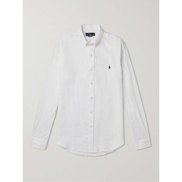 폴로랄프로렌 폴로 랄프 로렌 POLO RALPH LAUREN Slim-Fit Button-Down Collar Logo-Embroidered Linen Shirt 11452292645905433