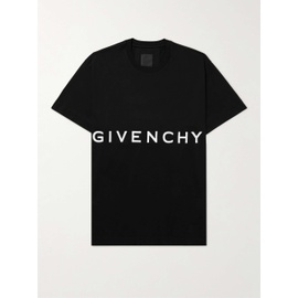 지방시 GIVENCHY Logo-Embroidered Cotton-Jersey T-Shirt 11452292647287049