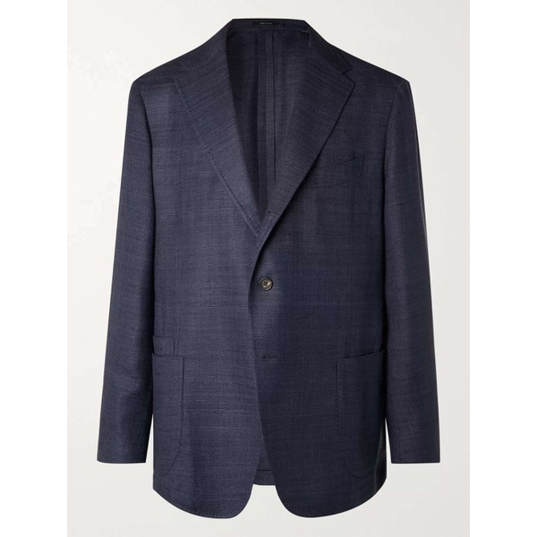  DRAKE Unstructured Prince of Wales Linen, Wool and Cotton-Blend Blazer 12938511207572784