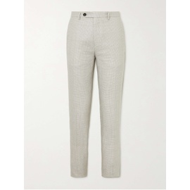 MR P. Prince Of Wales Checked Virgin Wool and Linen-Blend Trousers 1647597276213133