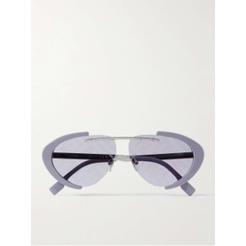 펜디 FENDI Oval-Frame Silver-Tone and Acetate Sunglasses 1647597277144544