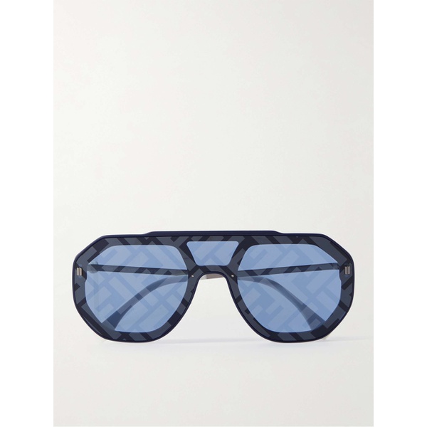펜디 펜디 FENDI Aviator-Style Logo-Print Silver-Tone and Acetate Sunglasses 1647597277630833