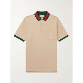 구찌 GUCCI Logo-Embroidered Stretch-Cotton Pique Polo Shirt 1647597278814231