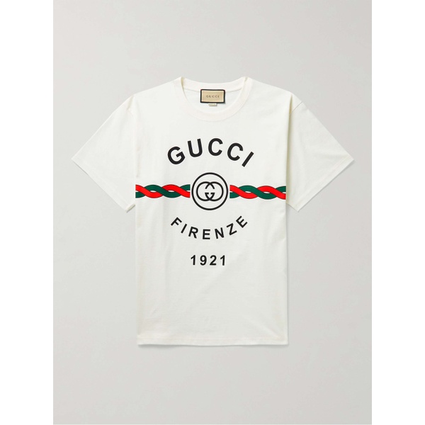 구찌 구찌 GUCCI Printed Cotton-Jersey T-Shirt 1647597278838553