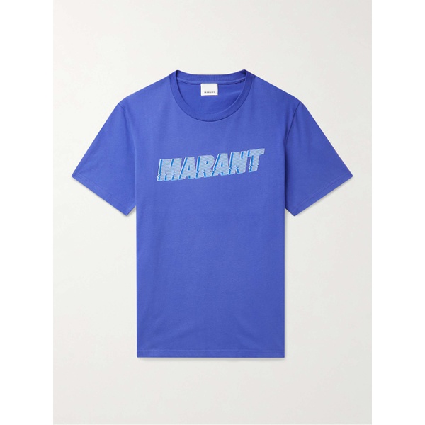 이자벨마랑 이자벨마랑 ISABEL MARANT Flash Logo-Print Cotton-Jersey T-Shirt 1647597287992898