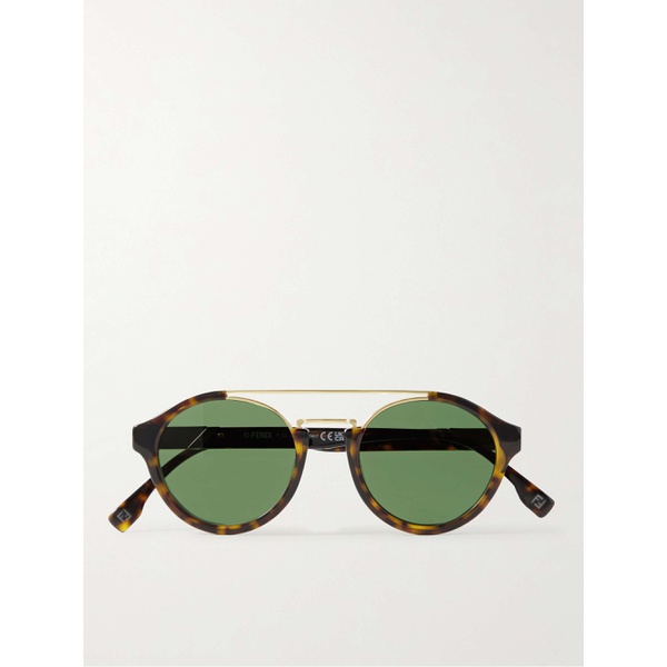 펜디 펜디 FENDI Round-Frame Gold-Tone and Tortoiseshell Acetate Sunglasses 1647597288464767