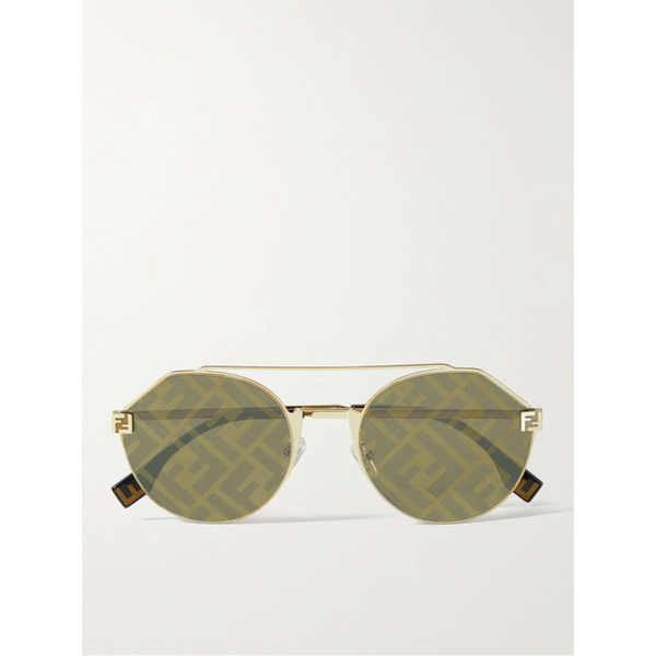 펜디 펜디 FENDI Sky Round-Frame Gold-Tone Sunglasses 1647597288464779