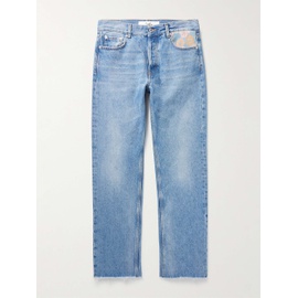 SEEFR Straight-Leg Distressed Felt-Trimmed Jeans 1647597289993501