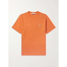 스톤아일랜드 STONE ISLAND Logo-Embroidered Garment-Dyed Cotton-Jersey T-Shirt 1647597290525911