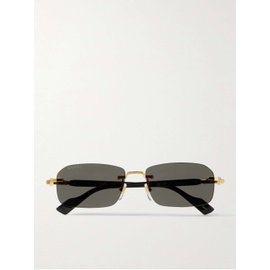 구찌 GUCCI EYEWEAR Rimless Rectangular-Frame Gold-Tone and Acetate Sunglasses 1647597291050239