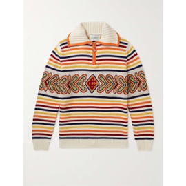 카사블랑카 CASABLANCA Striped Wool-Blend Half-Zip Sweater 1647597292043251