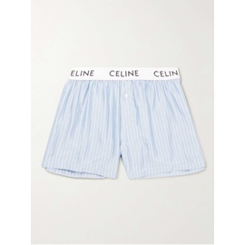 CELINE HOMME Straight-Leg Striped Silk Pyjama Shorts 1647597292535469