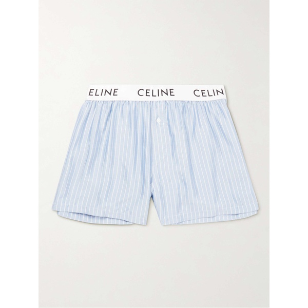  CELINE HOMME Straight-Leg Striped Silk Pyjama Shorts 1647597292535469