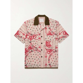 사카이 SACAI + Eric Haze Velvet-Trimmed Printed Poplin Shirt 1647597292702805