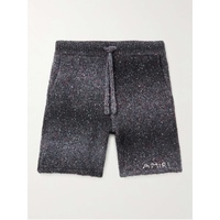 아미리 AMIRI Wide-Leg Embroidered Melange Knitted Drawstring Shorts 1647597292743328