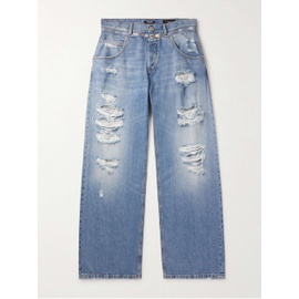 발망 BALMAIN Straight-Leg Zip-Detailed Distressed Jeans 1647597293284725