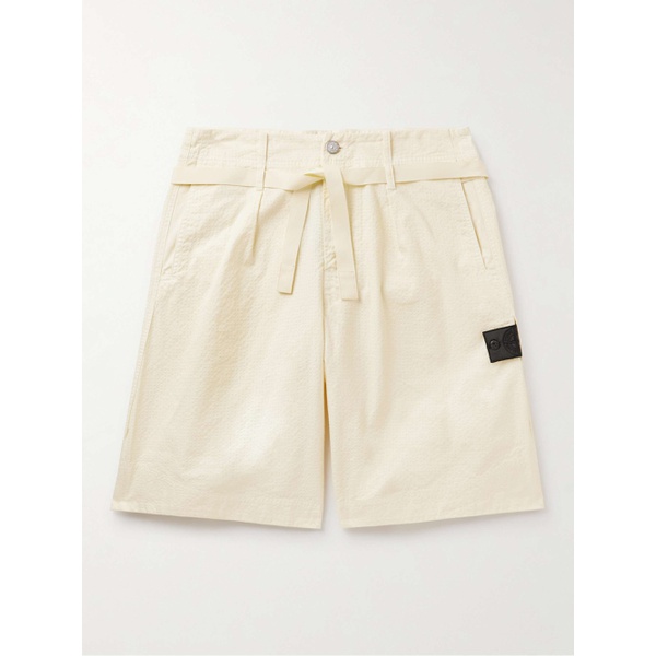 스톤아일랜드 스톤아일랜드 STONE ISLAND SHADOW PROJECT Straight-Leg Belted Cotton-Blend Seersucker Shorts 1647597293380442