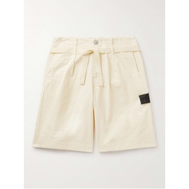 스톤아일랜드 STONE ISLAND SHADOW PROJECT Straight-Leg Belted Cotton-Blend Seersucker Shorts 1647597293380442
