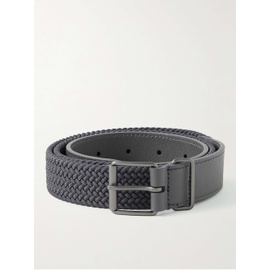 ANDERSON 3cm Leather-Trimmed Woven Elastic Belt 1647597294153678