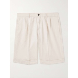바레나 BARENA Scandola Straight-Leg Pleated Cotton-Blend Shorts 1647597294749287