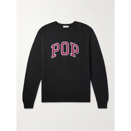 POP TRADING COMPANY Arch Logo-Appliqued Cotton Sweater 1647597295056388