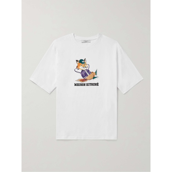 메종키츠네 MAISON KITSUNEE Logo-Print Cotton-Jersey T-Shirt 1647597295072683