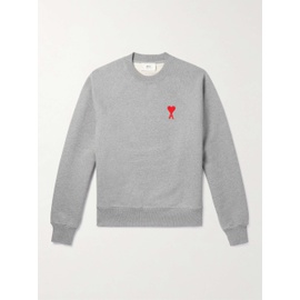 AMI PARIS Logo-Embroidered Stretch-Cotton Jersey Sweatshirt 1647597295133454