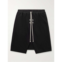 DRKSHDW BY 릭 오웬스 RICK OWENS Pods Straight-Leg Eyelet-Embellished Cotton-Jersey Drawstring Shorts 1647597295433936