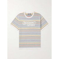 미소니 MISSONI Logo-Embroidered Striped Cotton-Jacquard T-Shirt 1647597295447697