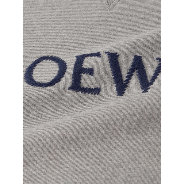 로에베 로에베 LOEWE Logo-Embroidered Cotton-Jersey Sweatshirt 1647597295451735