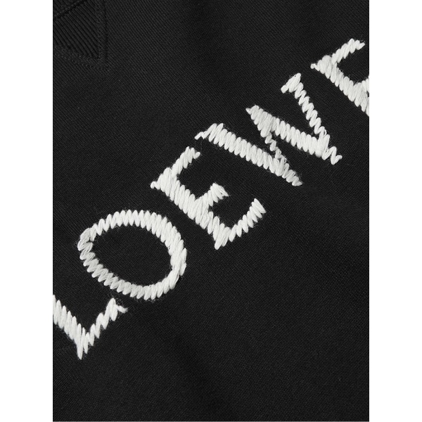 로에베 로에베 LOEWE Logo-Embroidered Cotton-Jersey Sweatshirt 1647597295451807