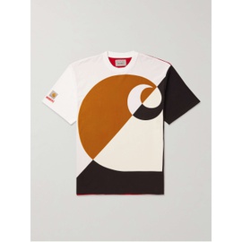 마르니 MARNI + Carhartt WIP Logo-Detailed Colour-Block Cotton-Jersey T-Shirt 1647597295499079