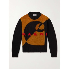 마르니 MARNI + Carhartt WIP Logo-Intarsia Wool and Silk-Blend Sweater 1647597295499081