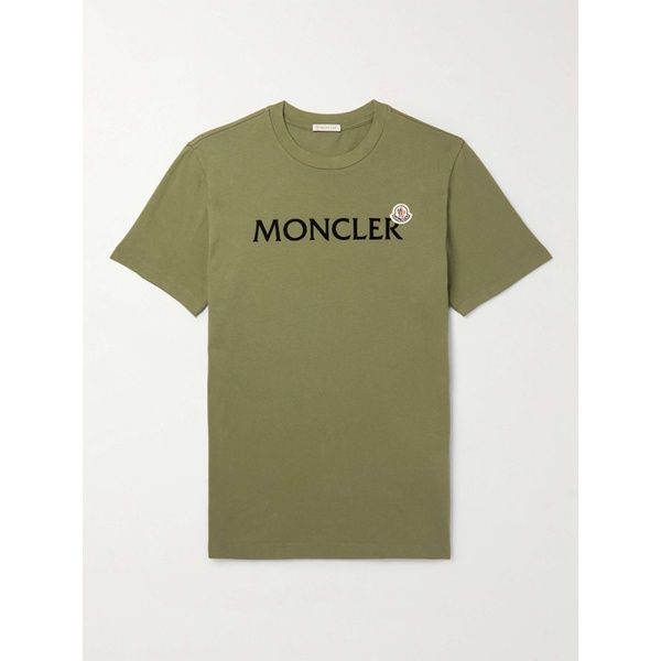 몽클레어 몽클레어 MONCLER Logo-Flocked Cotton-Jersey T-Shirt 1647597295531340