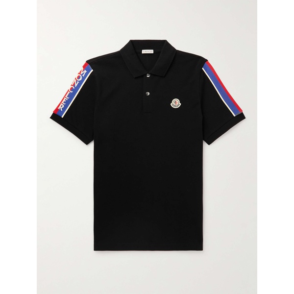 몽클레어 몽클레어 MONCLER Logo-Appliqued Webbing-Trimmed Cotton-Pique Polo Shirt 1647597295531726