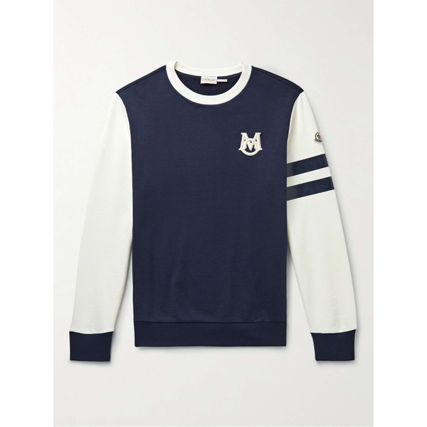 몽클레어 몽클레어 MONCLER Logo-Embroidered Two-Tone Cotton-Jersey Sweatshirt 1647597295553826