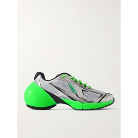 지방시 GIVENCHY TK-MX Runner Faux Metallic Leather-Trimmed Mesh Sneakers 1647597298255811