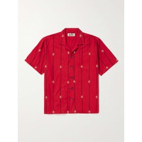 KARTIK RESEARCH Camp-Collar Embellished Striped Cotton Shirt 1647597299288178