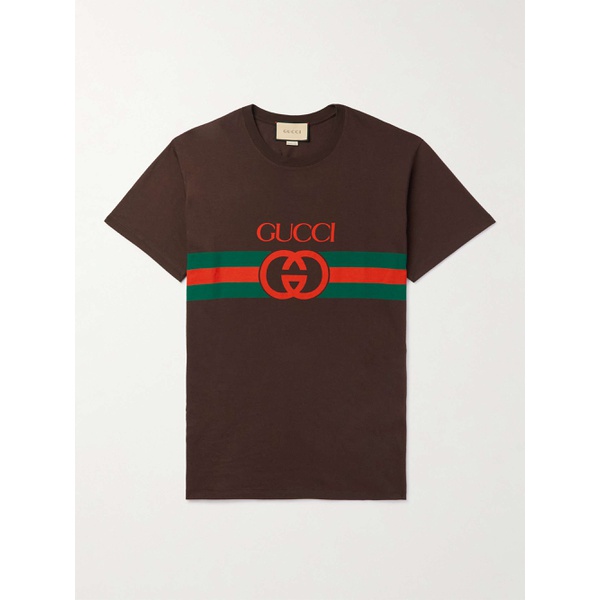구찌 구찌 GUCCI Logo-Print Cotton-Jersey T-Shirt 1647597301046697