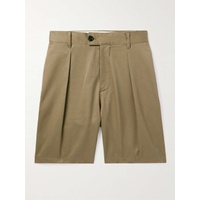 HANDVAERK Straight-Leg Pleated Cotton-Twill Chino Shorts 1647597302311259