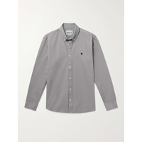 CARHARTT WIP Madison Button-Down Collar Logo-Embroidered Cotton-Twill Shirt 1647597302506749
